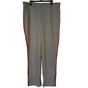 Champro Triple Crown Baseball Long Pants Mens XL  40" Waist Gray Red Strip Open